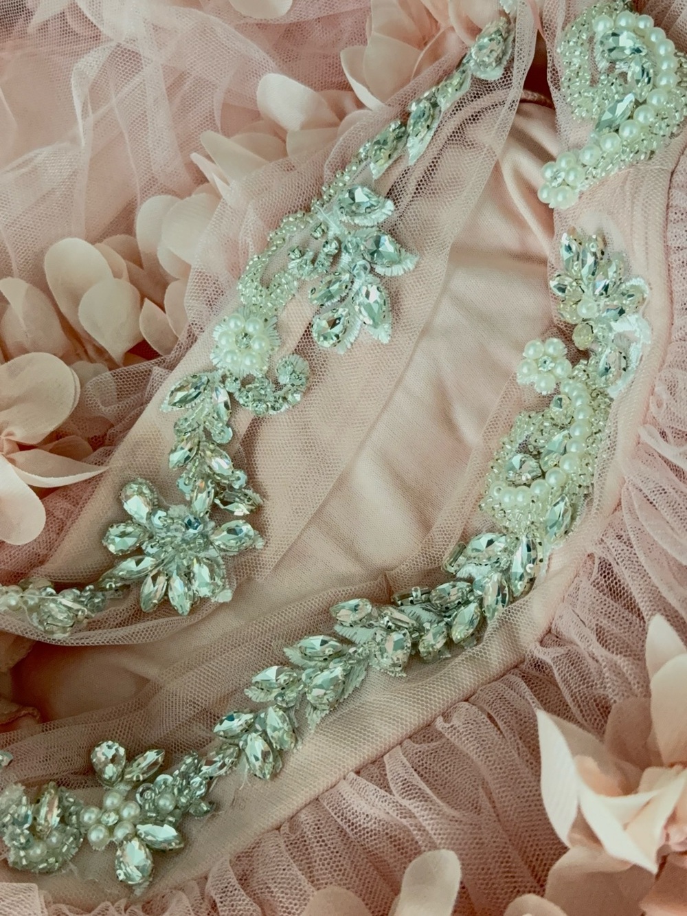Romantic Blush Pink Tulle Two-Piece Day or Evening Gown - Picture 3 of 4